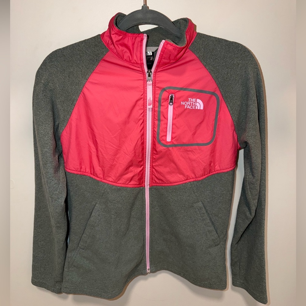 The North Face Pink and Gray Fleece Jacket, Girls' XL 18